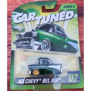 2025 Car Tuned Diecast Series 3 '57 Chevy Bel Air Gold Rims Chase Car